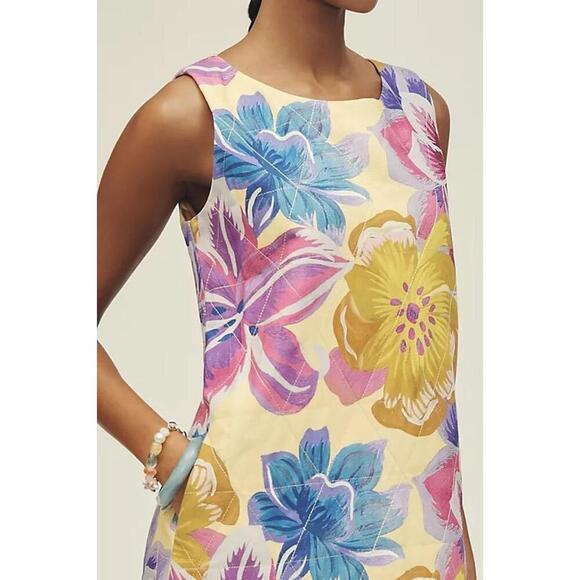 Farm Rio Floral Mini Shift Dress Sleeveless Women's Size XL Augusta Multicolor - Picture 3 of 4